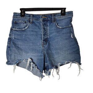 Abercrombie & Fitch Distressed Blue Denim Jean Shorts